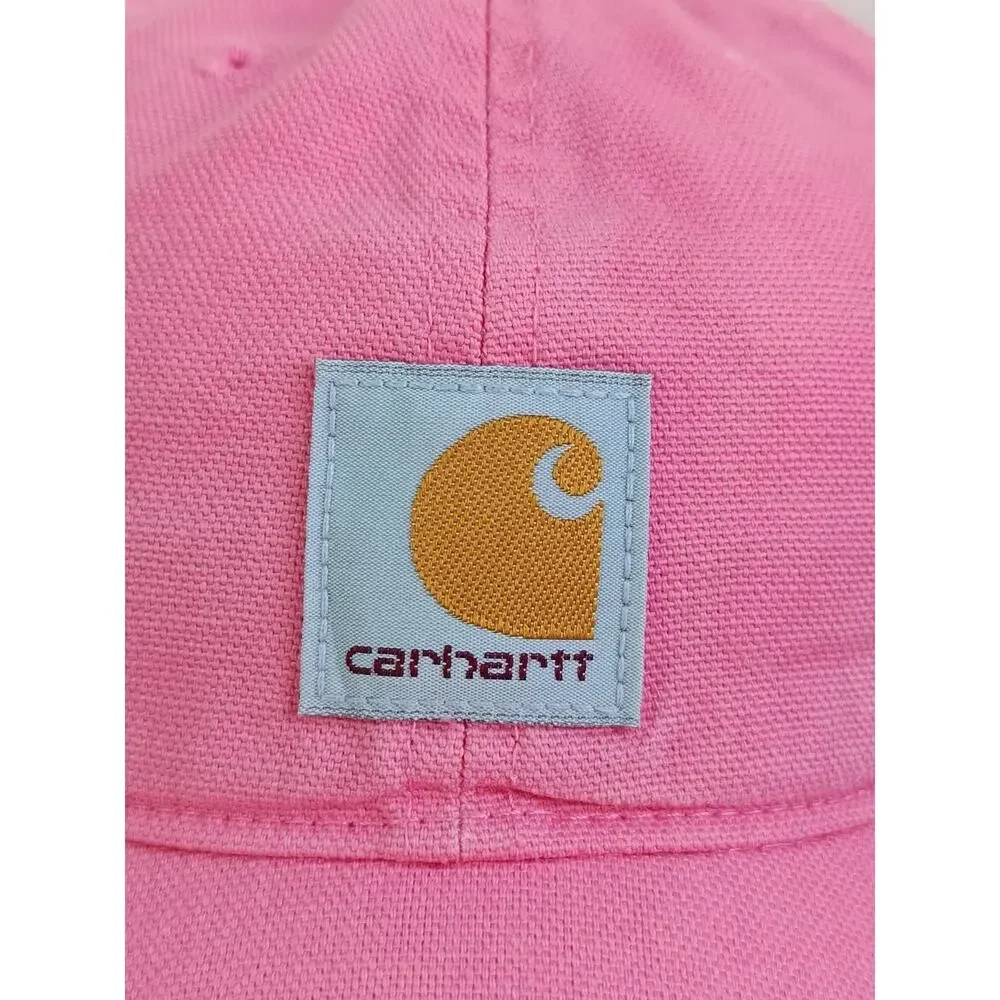 Carhartt Canvas Trucker Hat One Size Youth Pink Logo Strap Back